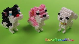 perler/Hama Beads 3D Dog/Puppy Animals - How to DIY tutorial by Elegant Fashion 360