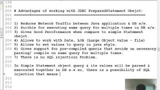 24 Advanced java tutorial | JDBC | Advantages of PreparedStatement | adv java