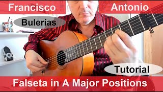 Bulerías Monday 82 - Francisco Antonio - Falseta in A Major Positions - Flamenco Guitar Tutorial