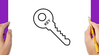HOW TO DRAW A KEY EASY