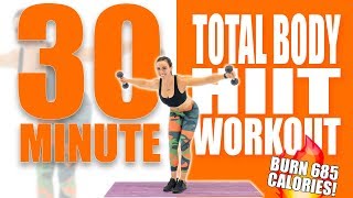 30 Minute Total Body HIIT Workout with Dumbbells 🔥Burn 385 Calories! 🔥