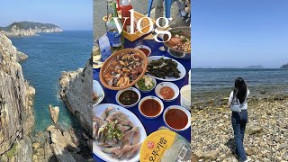 통영 욕지도 가족여행 Vlog | 쯔양이 다녀간 한양식당 해녀포차 | 욕지도 쯔양 | 욕지도 맛집 | 고메원도넛 출렁다리 서촌횟집 무무베이커리 | 진주 맛집 | 가족여행 추천