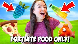 Eating ONLY Fortnite Food for 24 Hours! (CHALLENGE)