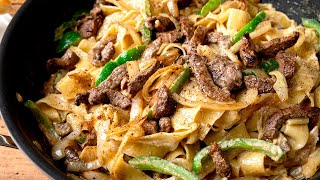 Combination of flavours and dishes that works so well! | Philly Cheesesteak Pasta