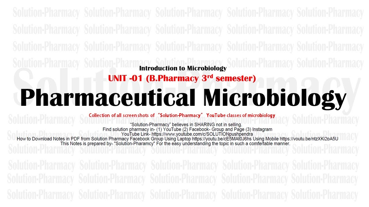 Microbiology 45 | UNIT 01 Microbiology Notes | B.Pharmacy 3rd Semester ...