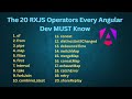 RxJS for Angular Interviews: 20 Operators You MUST Master #rxjs #angular