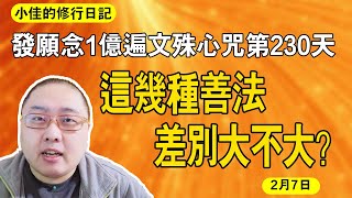 這幾種善法對自己的利益區別大嗎？發願1億遍文殊心咒第230天