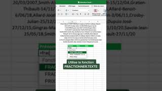 Fractionner du texte sur Excel