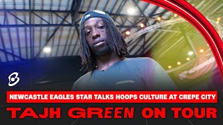 On the Road with Tajh Green: Newcastle Eagles star talks hoops culture at Crepe City!