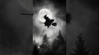Halloween witch on a broom. #halloween #witch #broom #scary #moon