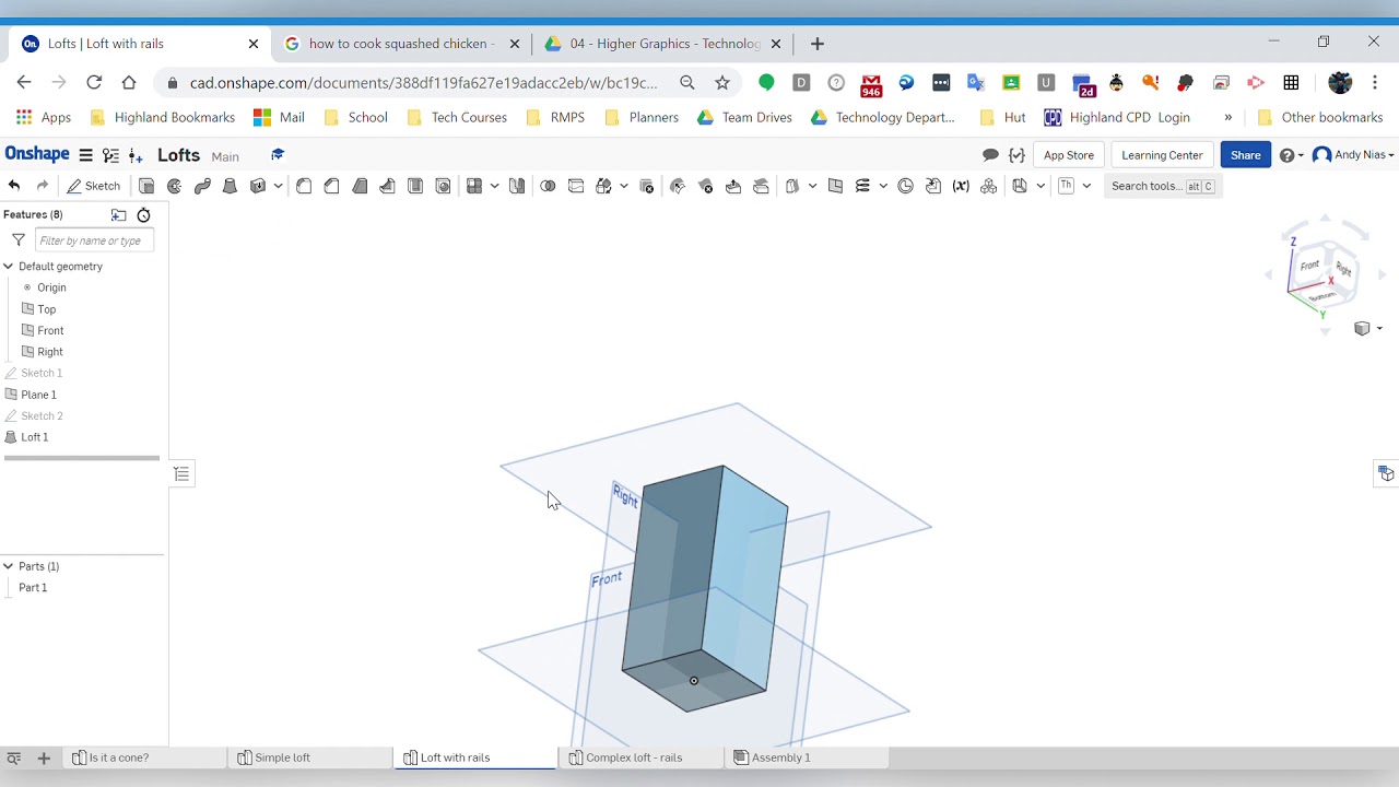 Onshape Lofts Tutorial 3 - YouTube