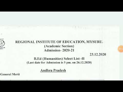 RIE CEE Update|RIE Mysuru 2nd List Of Selected Candidates Released For ...