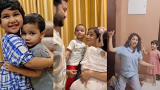 தம்பி மேல ரொம்ப பாசம் காட்டும் ஆல்யா சஞ்சீவின் மகள் ஐலா பாப்பா | Alya sanjeev family video | iniya