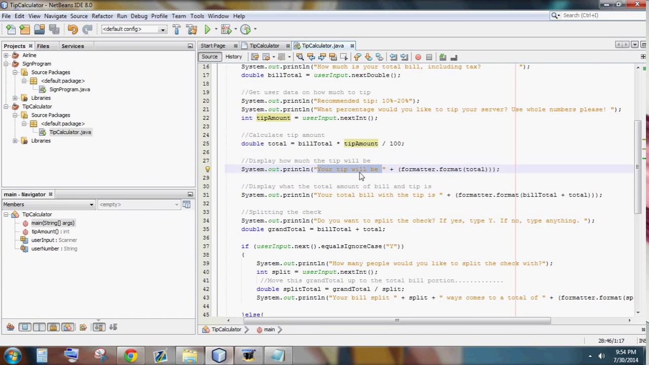 Tip Calculator Using Java Youtube