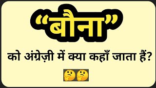 बौना को अंग्रेज़ी में क्या कहा जाता हैं?|| बौना Ka English Meaning