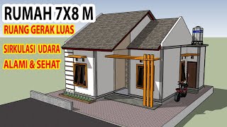 RUMAH MINIMALIS IDAMAN 7X8 M || 2 Kamar Tidur, Kamar Mandi Dalam, Dapur & Jemuran