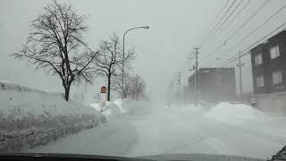 whiteout [Japan Drive Hokkaido 4K/30p Sapporo Ishikari]