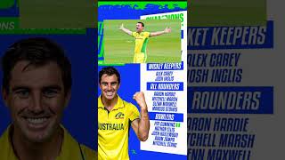 Australia Squad For Champion Trophy 2025 🏆 #shorts #australia #championstrophy2025