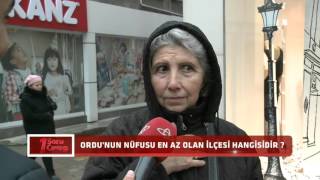 1 SORU 1 CEVAP ORDU'NUN NÜFUSU EN DÜŞÜK İLÇESİ