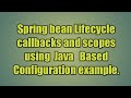 6.Spring bean Lifecycle callbacks and scopes using  Java   Based Configuration example.