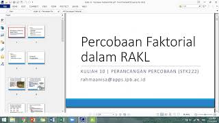 Rancangan Faktorial (Factorial design) - Rancangan Percobaan (Experimental Design)