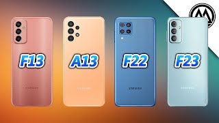 Samsung Galaxy F13 vs Samsung Galaxy A13 vs Samsung Galaxy F22 vs Samsung Galaxy F23