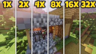 1x vs 2x vs 4x vs 8x vs 16x vs 32x texture packs