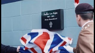 Fusilier Lee Rigby memorial plaque at Millwall F.C. (UK) - BBC London News - 29th February 2020