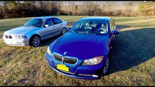 BMW E46 vs E90 3 Series Side By Side Comparison !!!