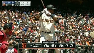 WSH@SF: Nunez gets first hit with the Giants