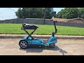 extremely portable transport af plus automatic folding travel scooter by ev rider s19afplus