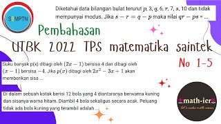 Pembahasan UTBK 2022 TPS Matematika Saintek No 1-5