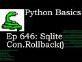 Python Basics Tutorial Sqlite Connection Rollback Function