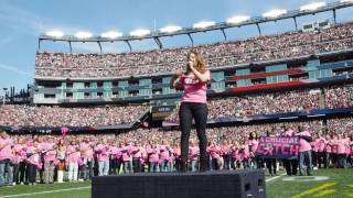 JoJo Performs the National Anthem at Gillette Stadium in Foxborough, Massachusetts