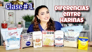 Diferencia entre LAS HARINAS 👩‍🍳 CLASE #1 🌾Clases de Reposteria GRATIS en Youtube