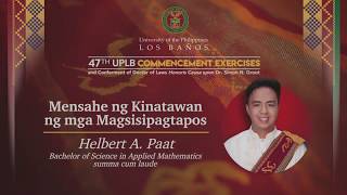 47th UPLB Commencement Exercises | Helbert A. Paat