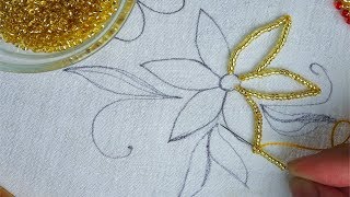 beads hand embroidery flower|fancy flower hand embroidery| beads work