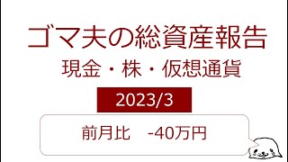 the・ゴマ夫の資産報告2023年3月【現金、株、仮想通貨】