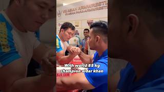 Tawheed shaikh vs Aidar khan🇰🇿/practice pull 2024 International asia cup armwrestling 💪#viralshorts