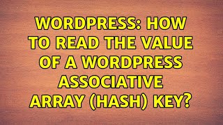Wordpress: How to read the value of a WordPress $query associative array (hash) key?