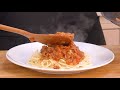 สปาเก็ตตี้เนื้อสับ spaghetti with meat sauce foodtravel ทำอาหาร