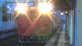 JR山陰本線 揖屋駅に普通列車米子行き到着