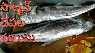 సాల్మన్ చేపల పులుసు||Salmon fish curry||salmon fish curry in Telugu||non veg||Virinchi