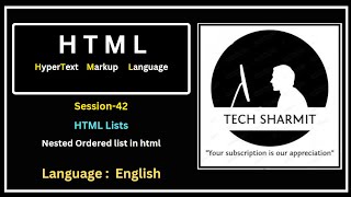 List in HTML: Creating Nested Ordered Lists (Session-42) | html tutorial for beginners