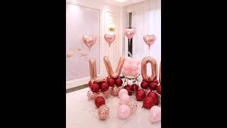 求婚佈置創意用品室內love粉色氣球套餐酒店房間balloon decoration party staycation