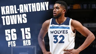 Karl-Anthony Towns Career High 56 Points vs Hawks | Full Highlights | 2018.03.28 - 56 Points 15 Reb|