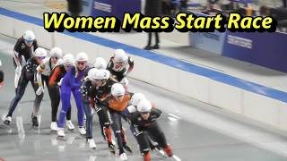 Women Mass Start Race (16Laps)．2024/25 ISU World Cup SpeedSkating.2024/11/24 Nagano M Wave.