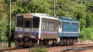 JR西日本 EF65 1124号機+キハ120 22(美祢線色) 配給輸送 配9386 瀬野→八本松 2013.8