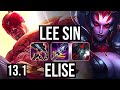 LEE vs ELISE (JNG) | 17/0/9, Legendary, 600+ games | KR Grandmaster | 13.1