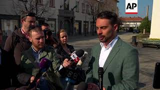 Jobbik party candidate Vona casts ballot in Hungary election